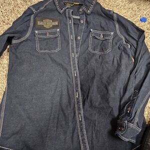 Harley-Davidson Dark Blue Button-Up Shirt